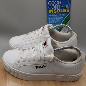 FILA Shoes Women 8 White Redmond Platform Sneakers 5CM01114-125 Flaw